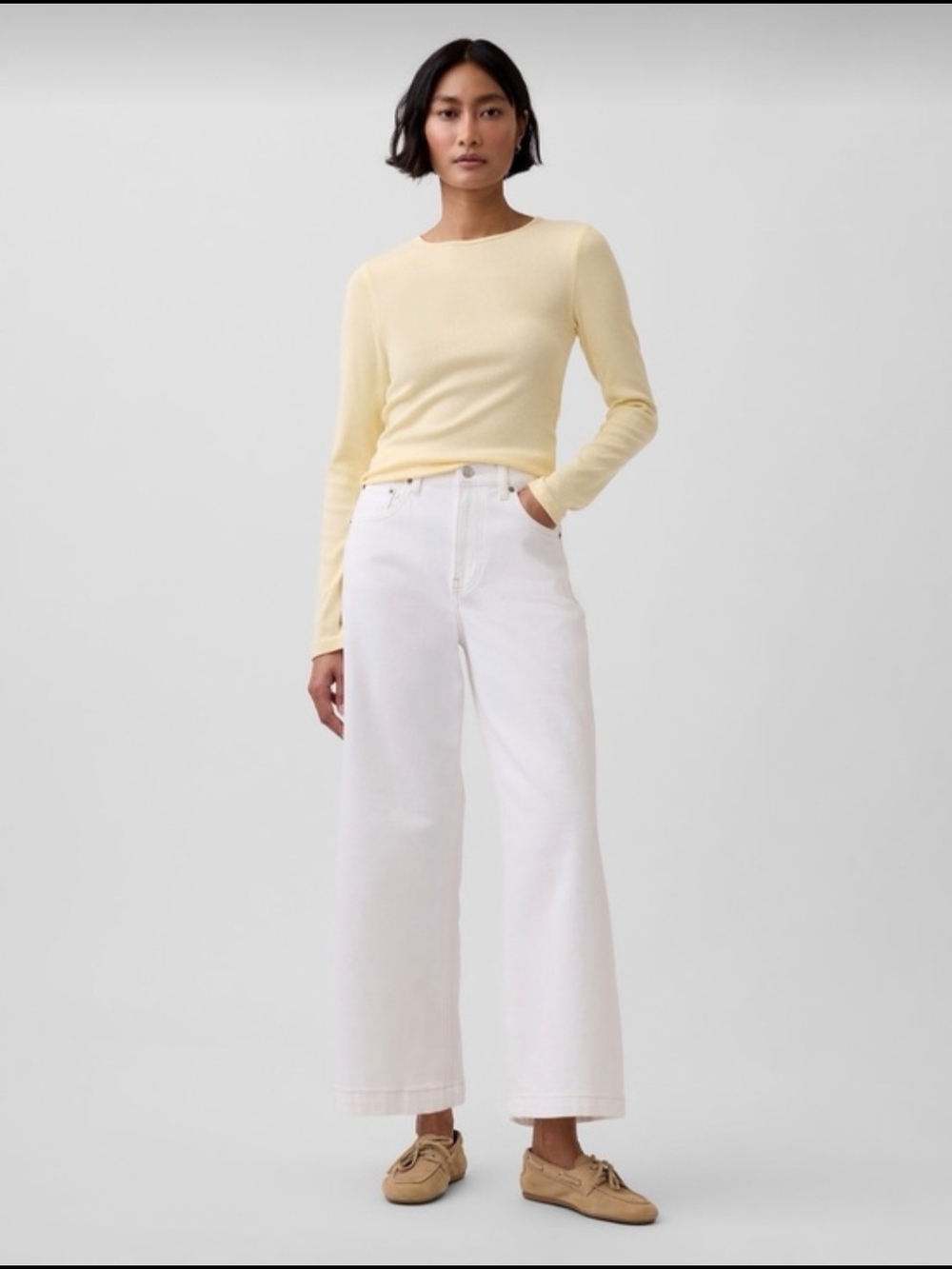 GAP 1969 High-Rise Wide-Leg Women’s White Jeans